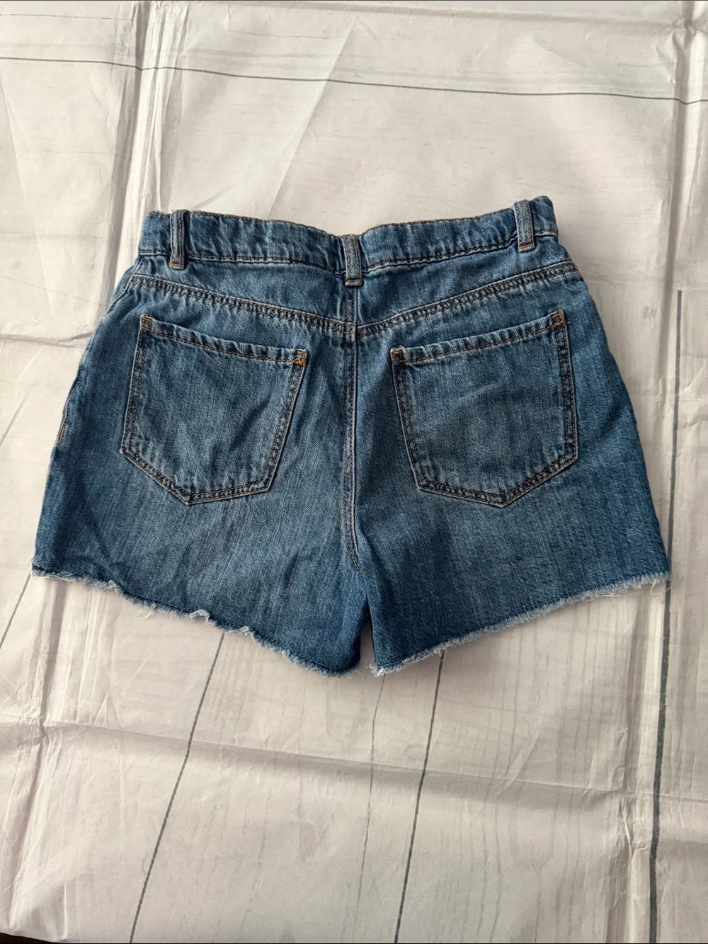 OshKosh B'gosh Blue Denim Daisy Embroidered Shorts